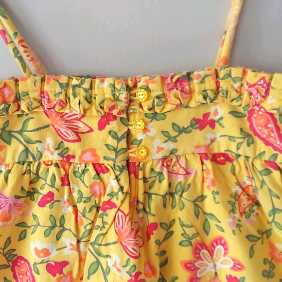 GAP Toddler Spaghetti Strap Yellow Floral Top - Picture 3 of 4
